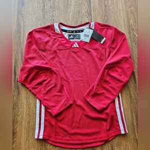 Adidas AdiTeam STK Y Blank Hockey Jersey Red Size S/M NWT HN3376 $55